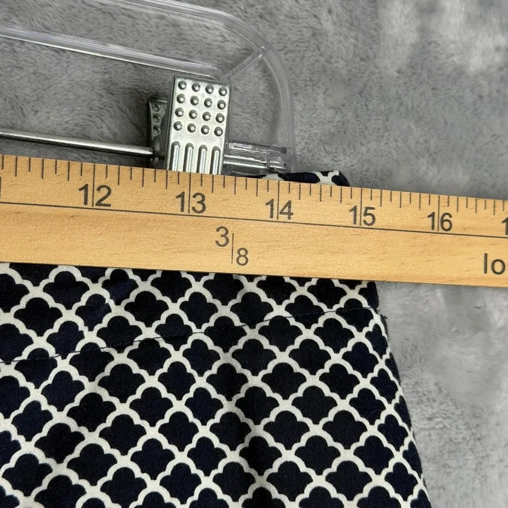 Talbots Heritage Pants Womens 4 Navy Blue Preppy Printed Ankle Mid Rise - Picture 7 of 10